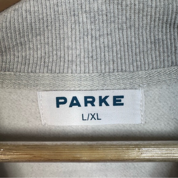 New in package PARKE Gray Mockneck with Pink Letters long sleeve - Picture 3 of 7